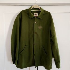 90's Vintage Stussy Jacket XL Army Green